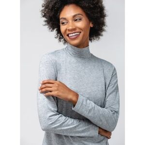 NWT Ministry of Supply Gray Composite Merino Wool Long Sleeve Mock Neck Shirt